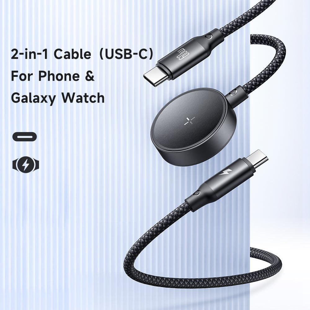Mcdodo 2 in 1 60W USB-C to USB-C+ Wireless Charger for Samsung Watch Cable 1.2m