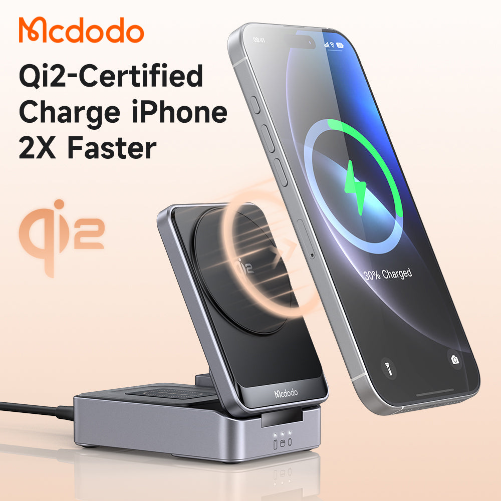 Mcdodo MagQ Qi2 Foldable 3 in 1 Magnetic Wireless Charging Station with 33W charger(EU plug) (Qi2 Officially Certified)