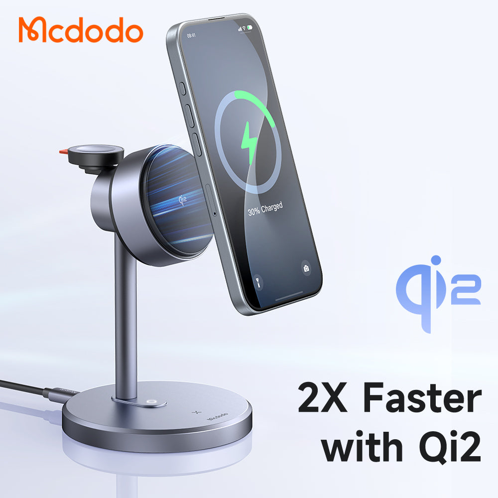 Mcdodo MagQ Qi2 Magnetic Wireless Charging Station 3 in 1 Stand (Qi2 Officially Certified)