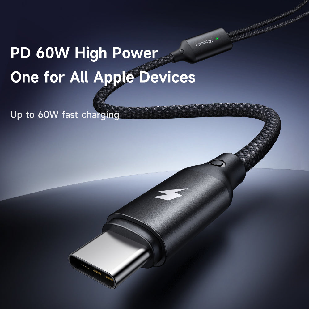 Mcdodo 2 in1 60W USB-C to USB-C+ Wireless Charger for Apple Watch Cable 1.2m