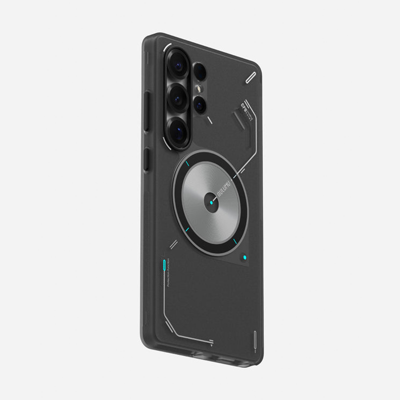 Aulumu S25 Frosted Case for Samsung Galaxy S25 Ultra | Subtle Glow-in-the -Dark | Translucent Gray & White | Magnetic