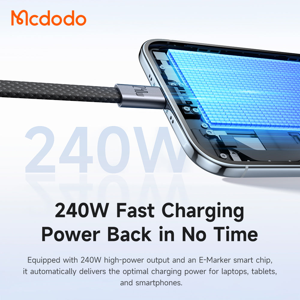 Mcdodo 240W USB-C to USB-C Magnetic Self-Winding Cable 1M