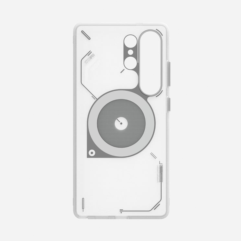 Aulumu S25 Frosted Case for Samsung Galaxy S25 Ultra | Subtle Glow-in-the -Dark | Translucent Gray & White | Magnetic