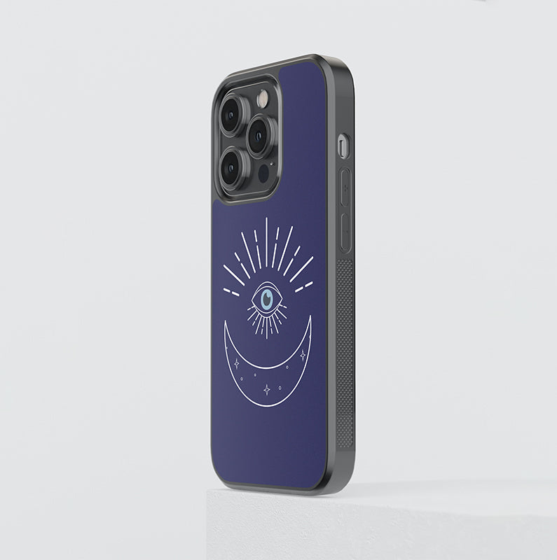 Evil Eye Moon Glass case