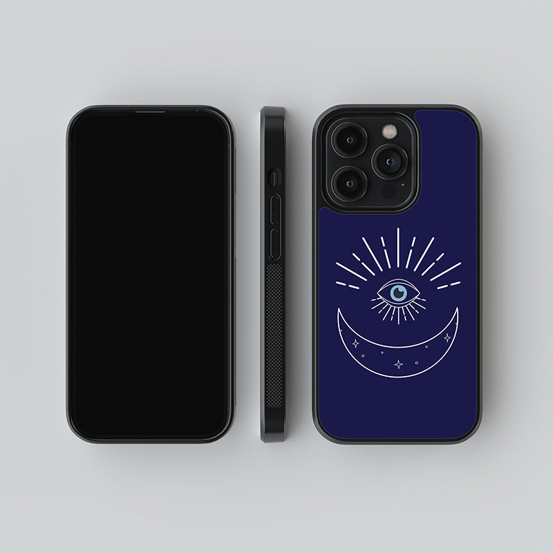 Evil Eye Moon Glass case