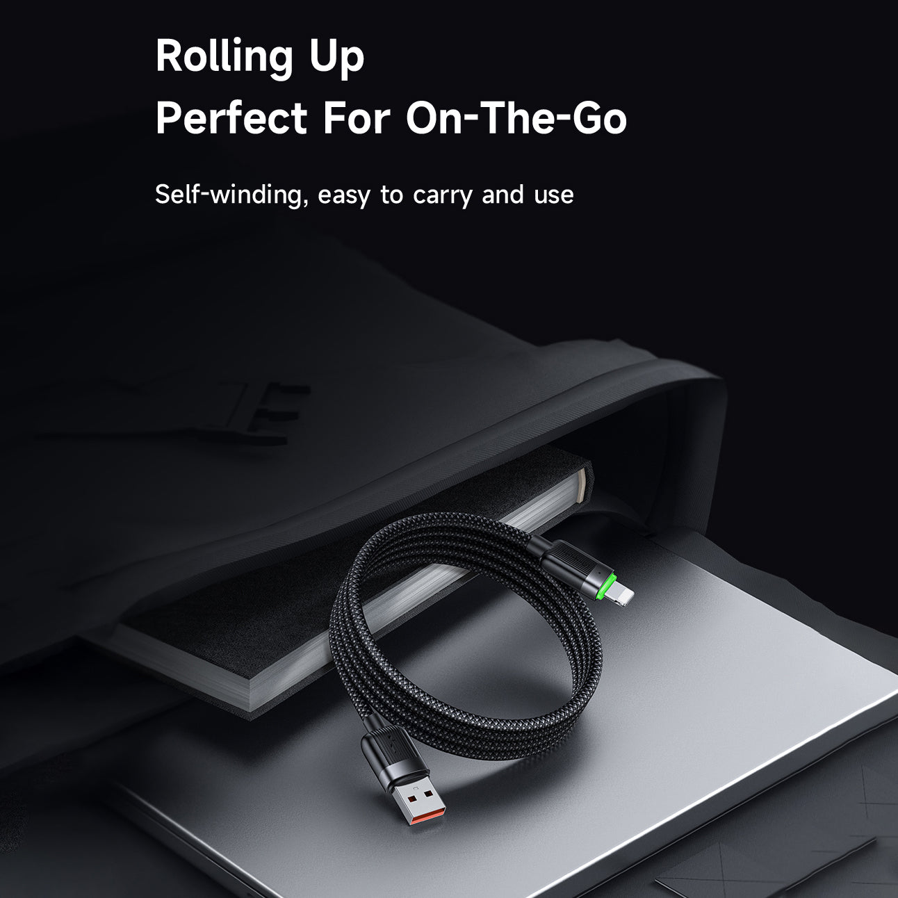 Mcdodo USB-A to Lightning 3A Magnetic Self-Winding Data Cable 1.2m