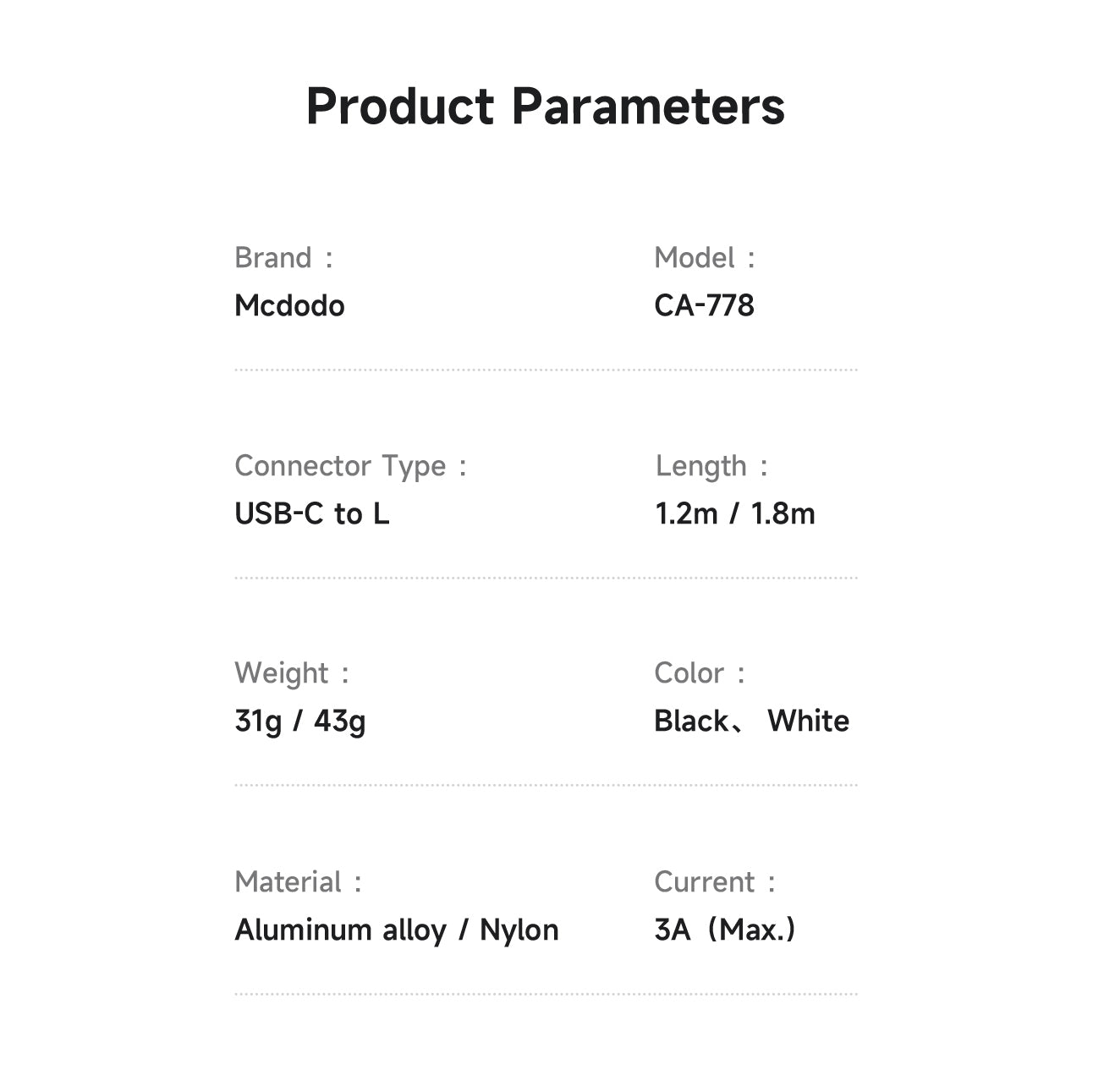 Mcdodo 36W USB-C to Lightning Air Cable