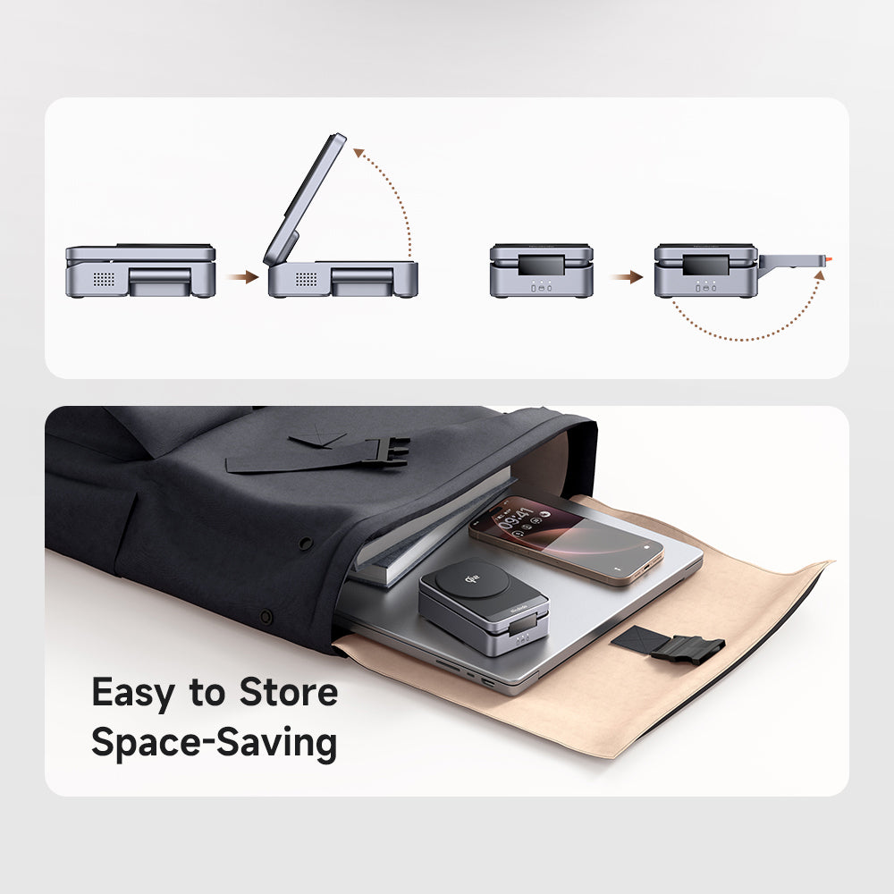 Mcdodo MagQ Qi2 Foldable 3 in 1 Magnetic Wireless Charging Station with 33W charger(EU plug) (Qi2 Officially Certified)
