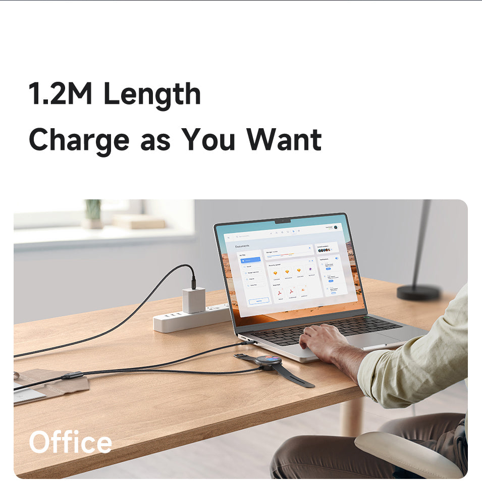 Mcdodo 2 in 1 60W USB-C to USB-C+ Wireless Charger for Samsung Watch Cable 1.2m