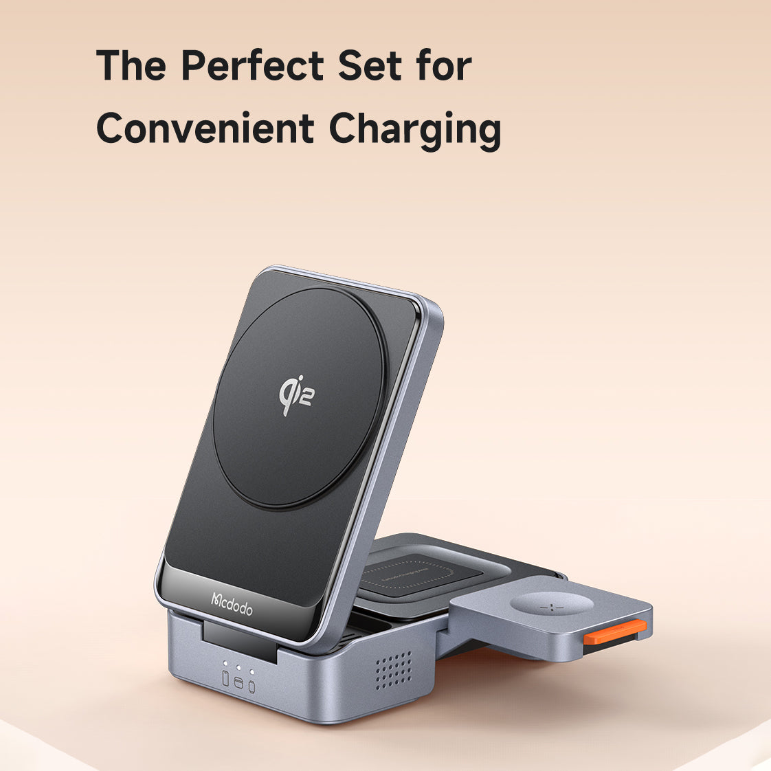 Mcdodo MagQ Qi2 Foldable 3 in 1 Magnetic Wireless Charging Station with 33W charger(EU plug) (Qi2 Officially Certified)