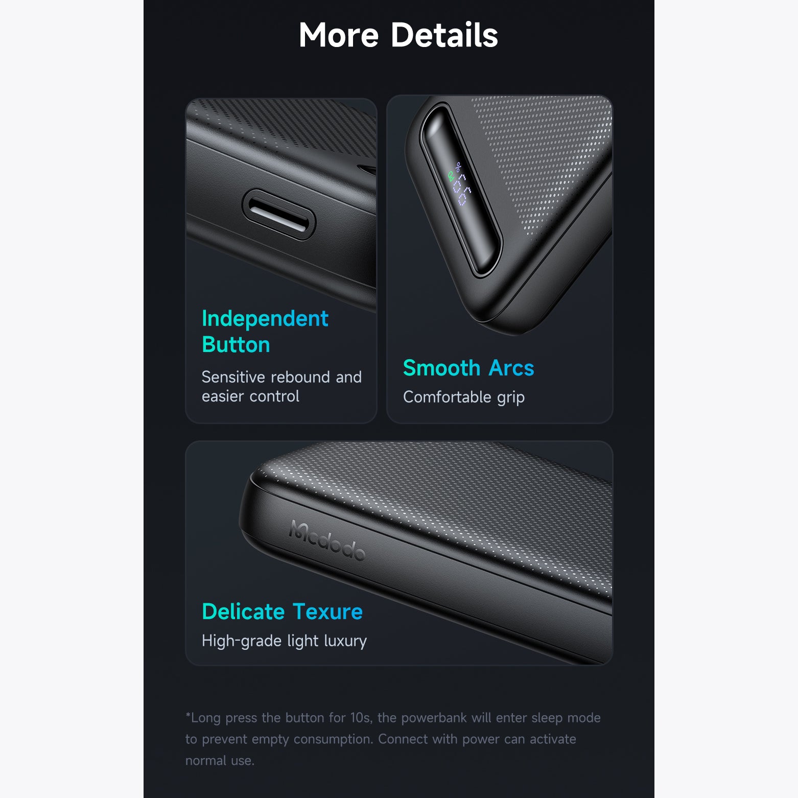 Mcdodo 22.5W Digital Display 10000mAh 1C+2A Power Bank