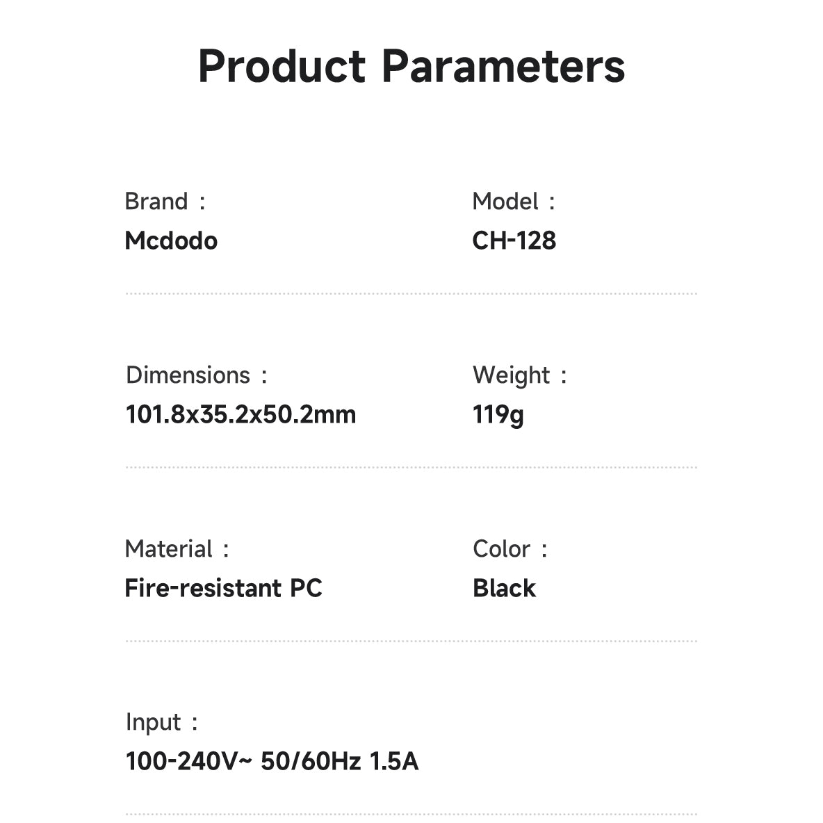 Mcdodo 35W 1C+1A GaN Charger Built-in 65cm retractable USB-C Cable(EU)