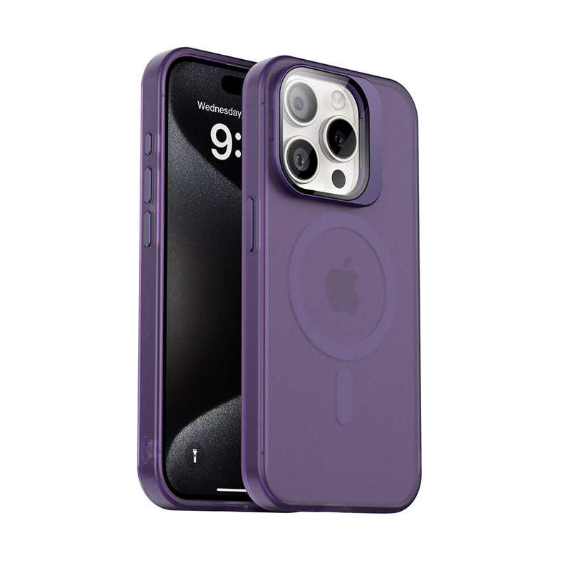 Luxury Smoky matt kickstand camera Phones Case with Magsafe - iPhone 15 Series