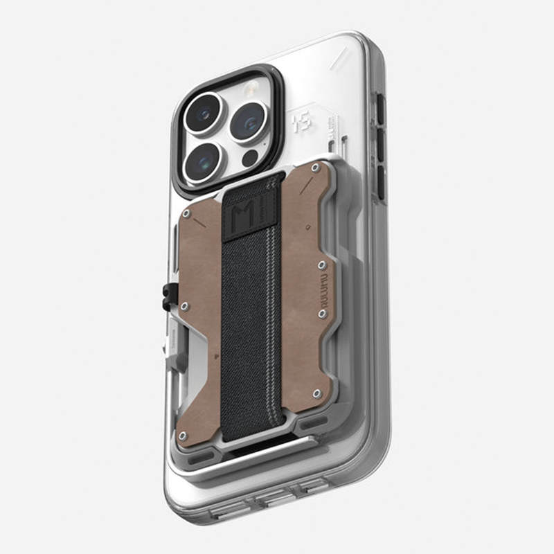 Aulumu G03 Multi-Tool Magnetic Metal Wallet | Genuine Leather Cover | MagSafe