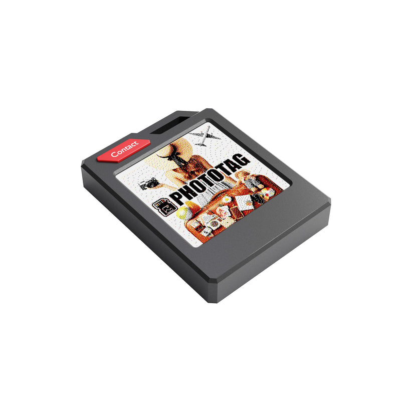 PhotoTag Smart Air Tracker Tags Finder for Android & iOS (Apple Find My & Google Find My Device), Bluetooth Locator for Luggage, Keys, Wallet. Personalized E-Ink Display, Tech Gift