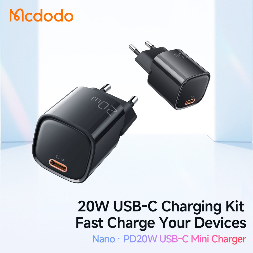 Mcdodo 20W 1C PD Fast Charger (EU) + C to L cable 1.2m