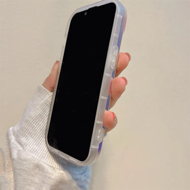 Glossy Gradient Color Laser 3D Stripes Soft TPU Phone Case