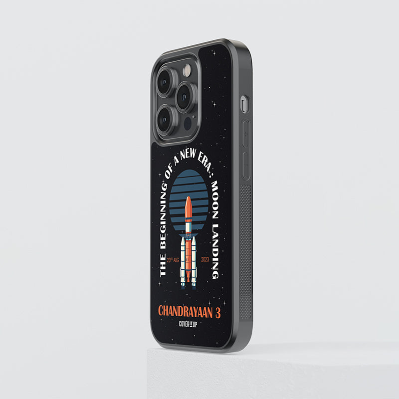 Chandrayaan Moon Landing Text Glass Case