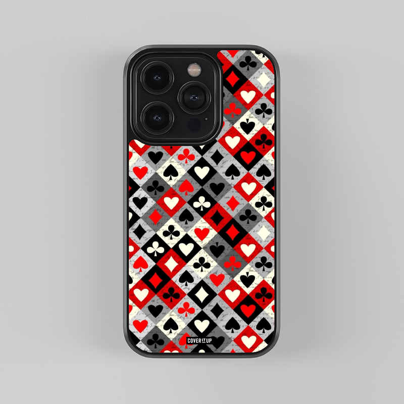 Card Suits Mosaic Glass Case