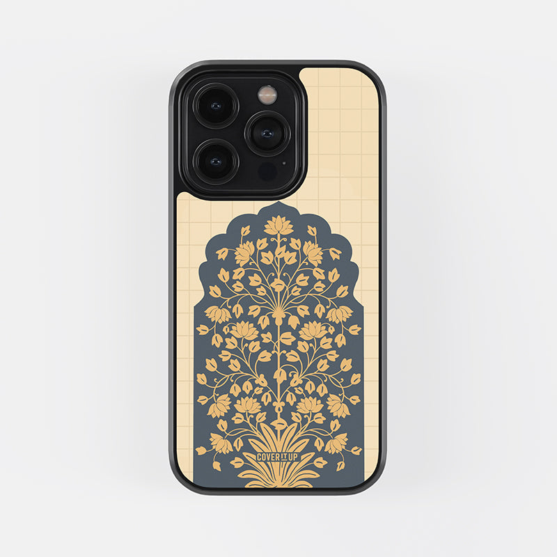 Royal Motif Blue Glass Case