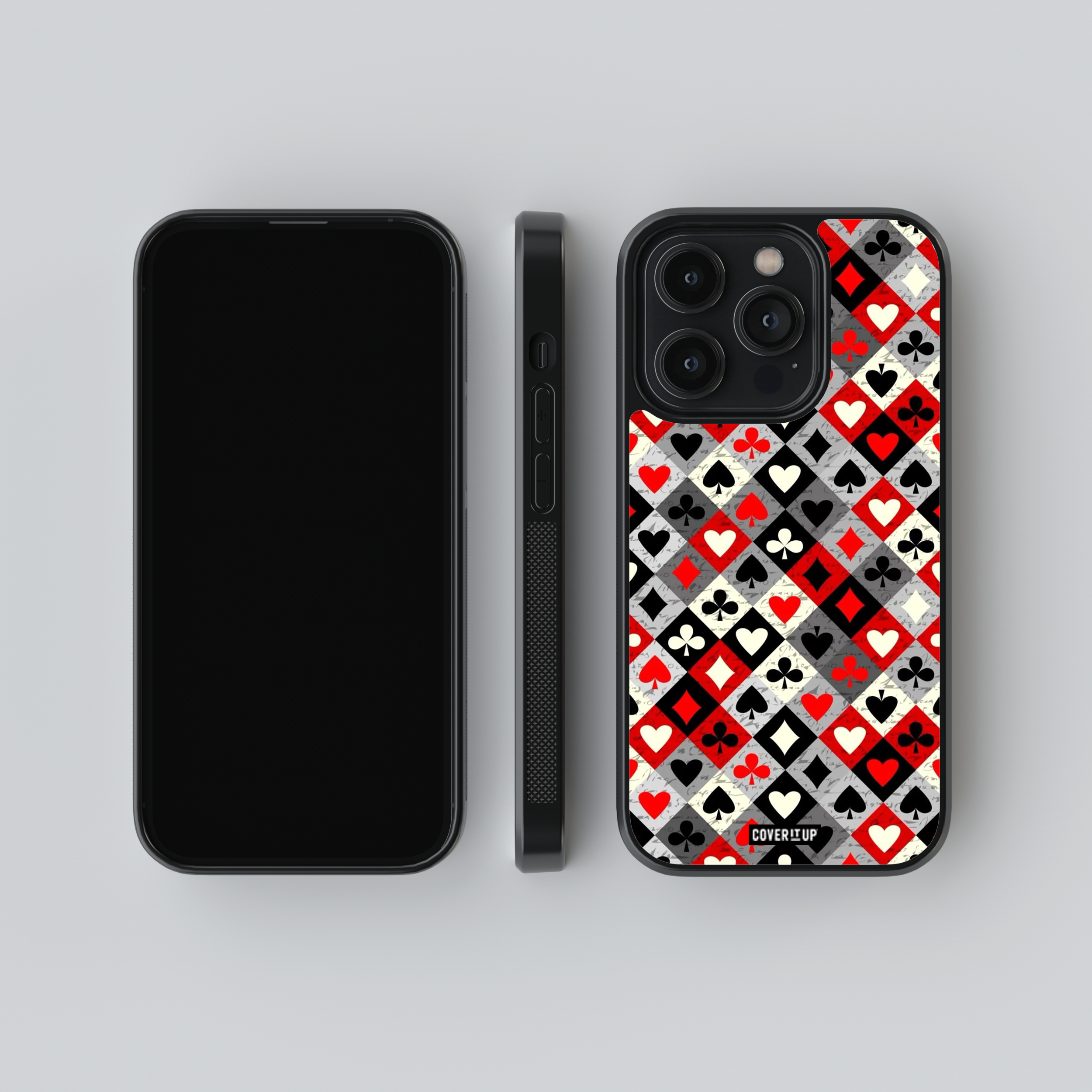 Card Suits Mosaic Glass Case