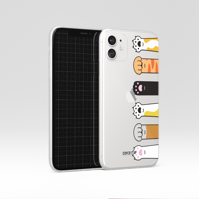 Cat Paw Prints Clear Silicone Case