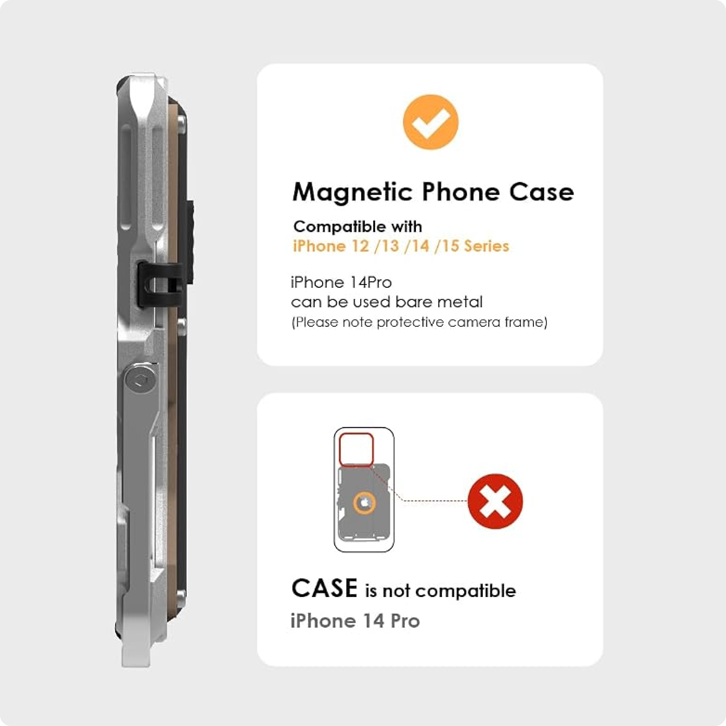 Aulumu G03 Multi-Tool Magnetic Metal Wallet | Genuine Leather Cover | MagSafe