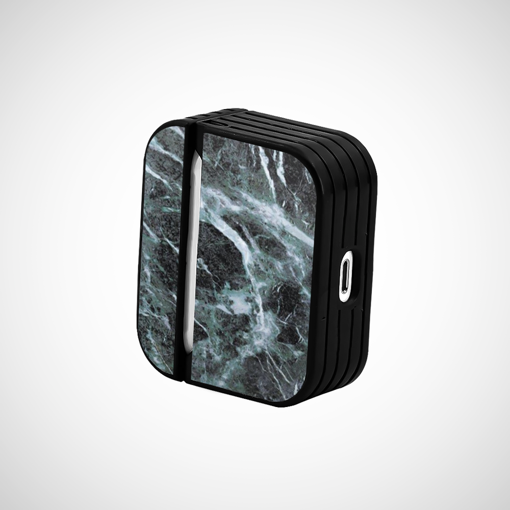 Dark Green marble Glass Airpods Pro Case Covers