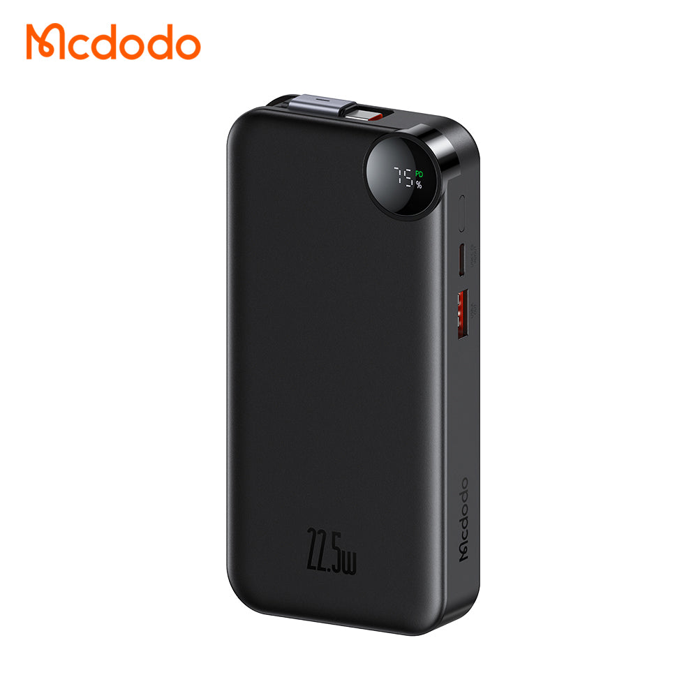 Mcdodo 22.5W Digital Display 10000mAh Power Bank Built-in Retractable Cable