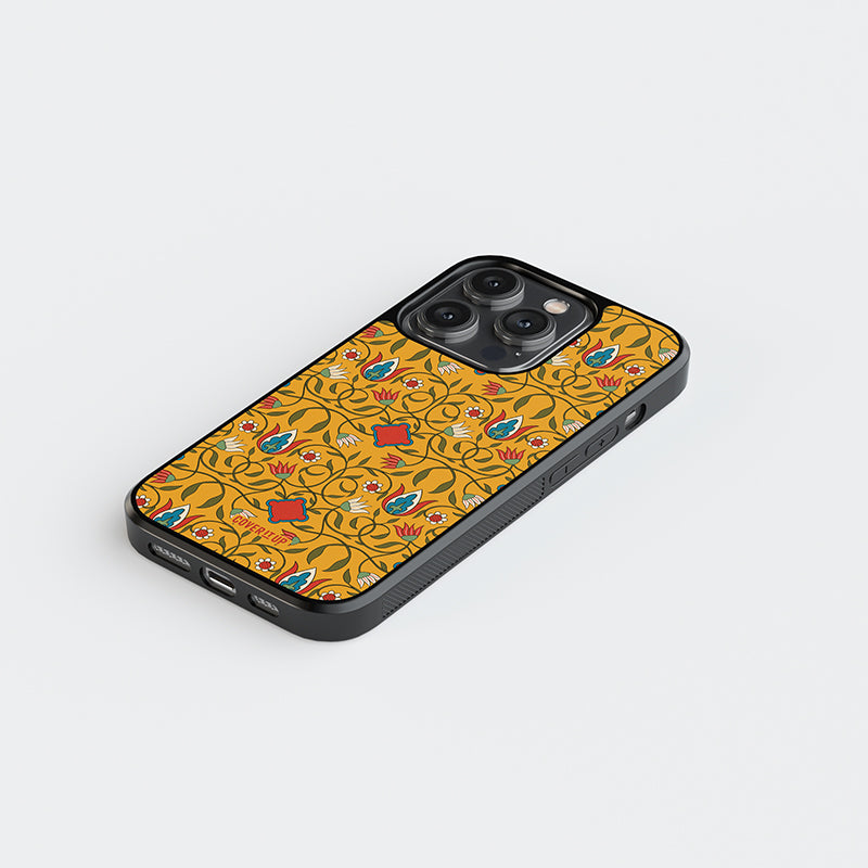 Jamdani Yellow Saree Glass Case