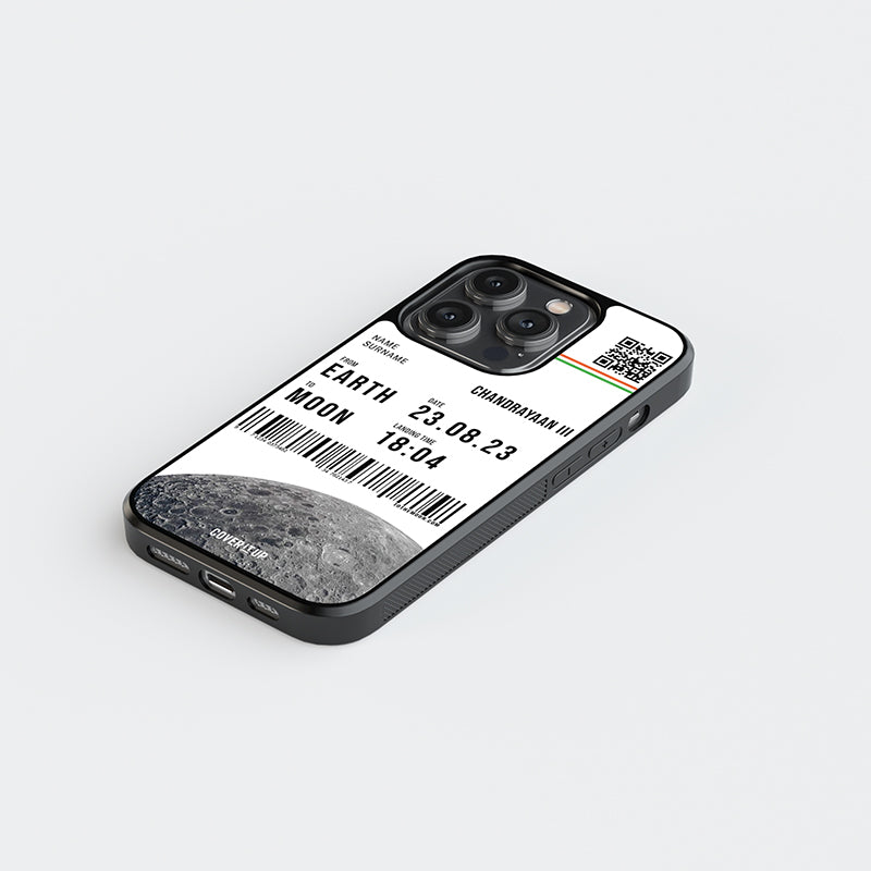 Custom Your Chandrayaan Boarding Pass Glass Case