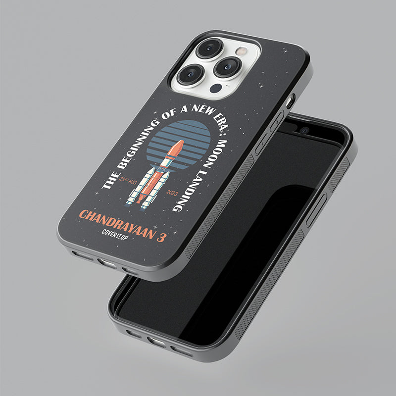 Chandrayaan Moon Landing Text Glass Case