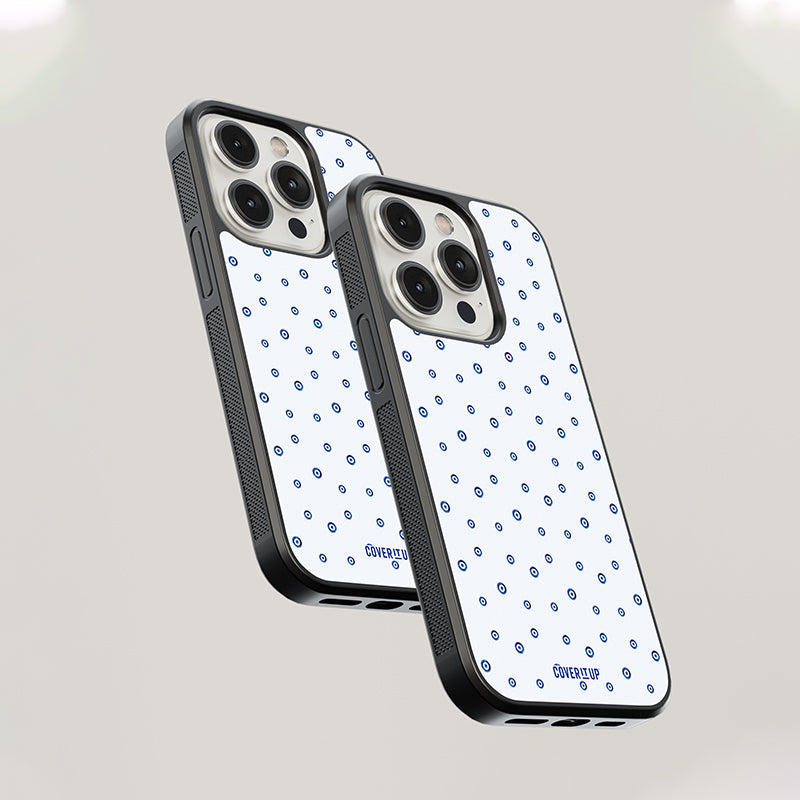 Evil Eye Pattern White Glass Case