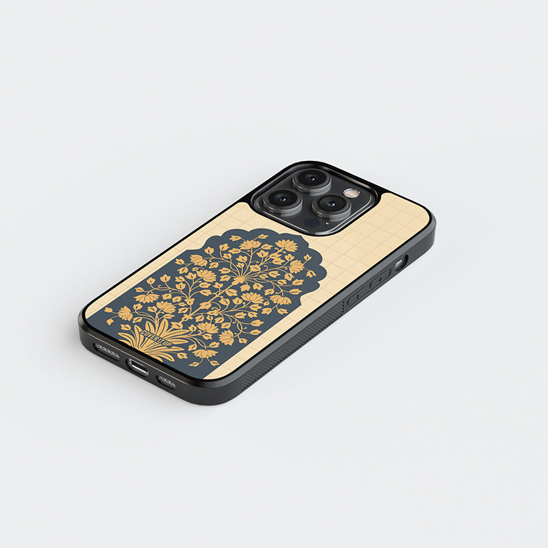 Royal Motif Blue Glass Case