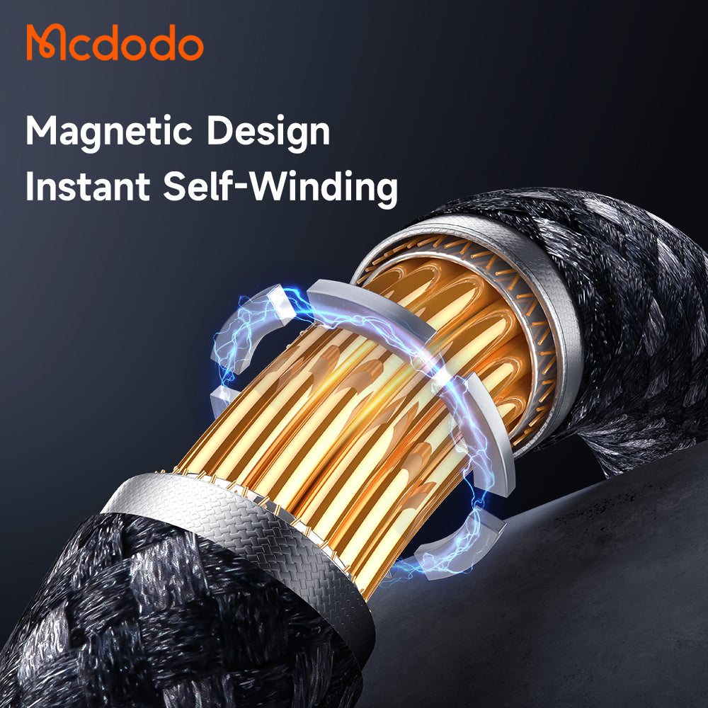 Mcdodo USB-A to USB-C 6A Magnetic Self-Winding Data Cable 1.2m