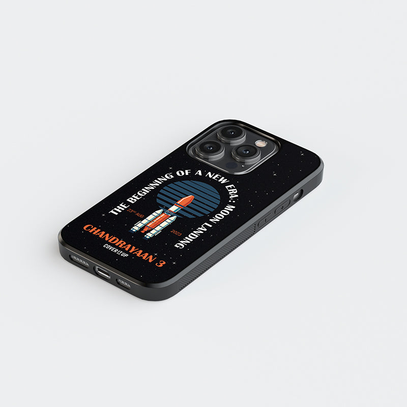 Chandrayaan Moon Landing Text Glass Case