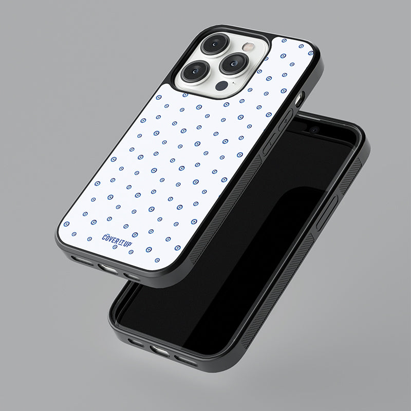 Evil Eye Pattern White Glass Case