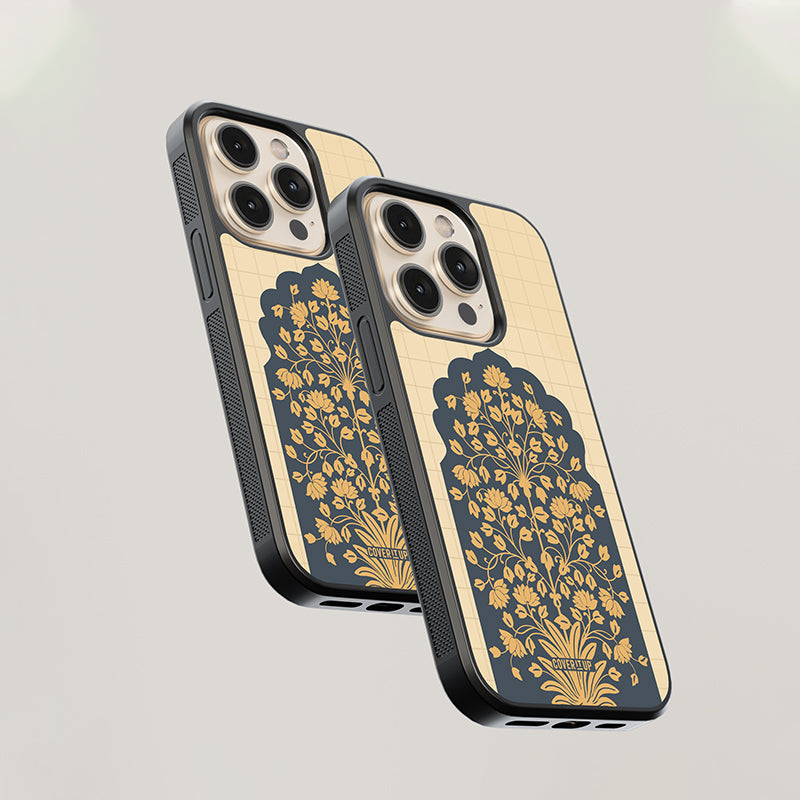 Royal Motif Blue Glass Case