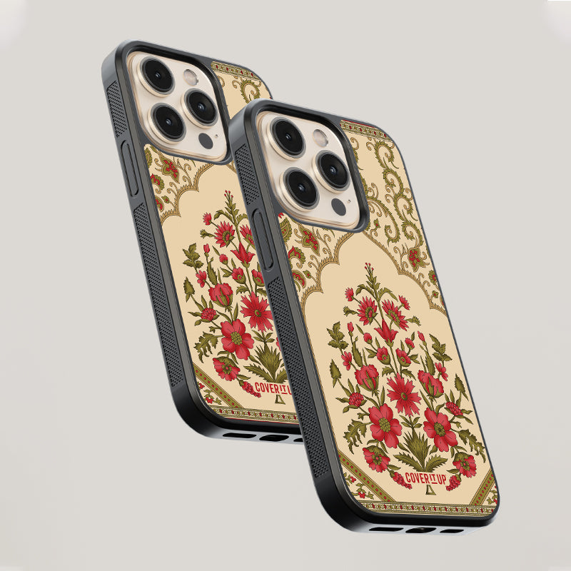 Royal Motif Flower Glass Case