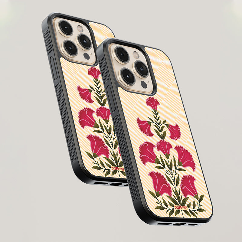 Royal Motif Single Flower Glass Case