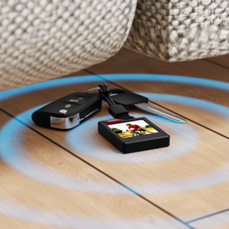 PhotoTag Smart Air Tracker Tags Finder for Android & iOS (Apple Find My & Google Find My Device), Bluetooth Locator for Luggage, Keys, Wallet. Personalized E-Ink Display, Tech Gift