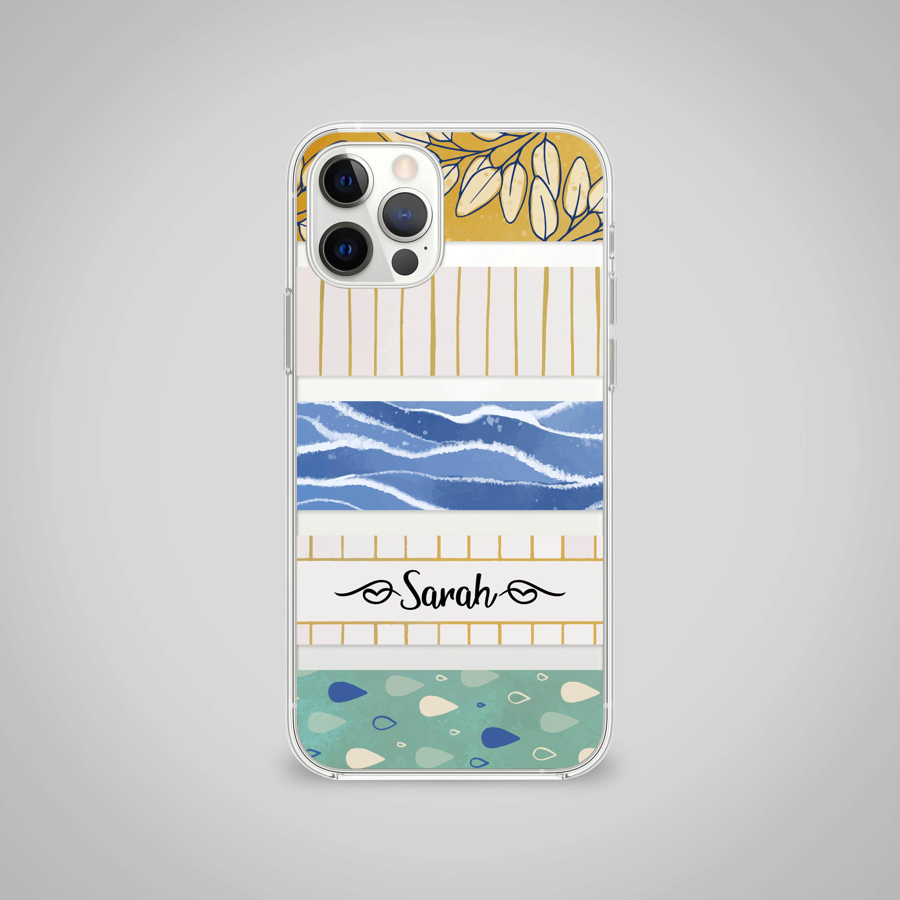 Custom Washi Tape Clear Silicone Case