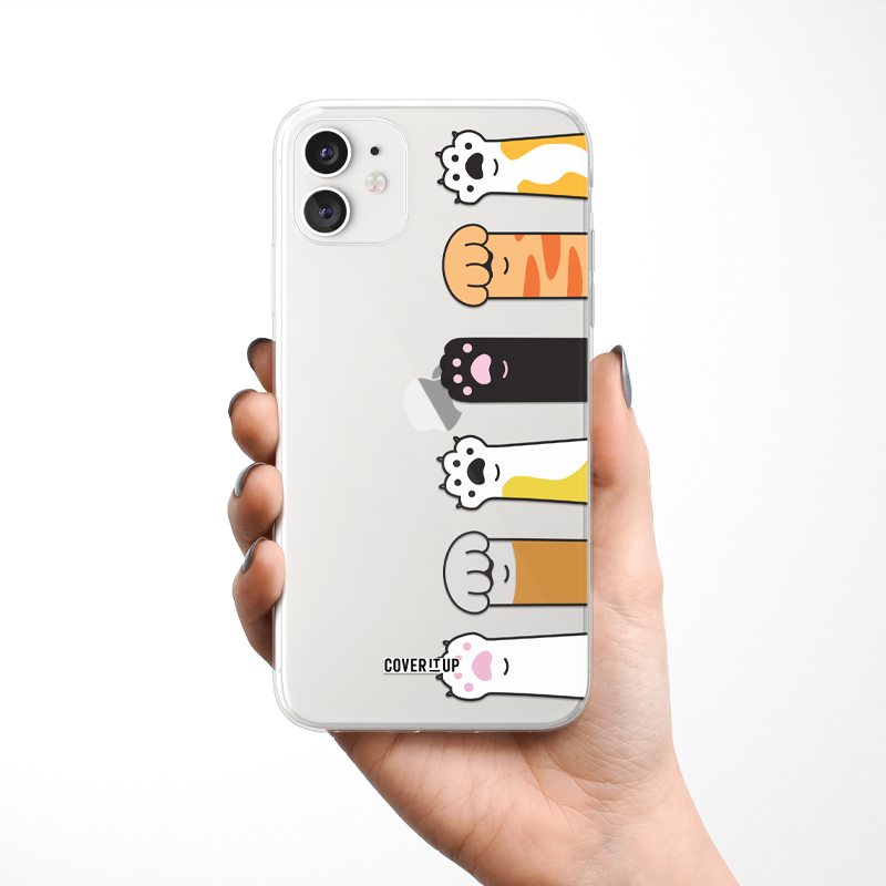 Cat Paw Prints Clear Silicone Case