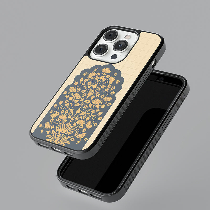 Royal Motif Blue Glass Case