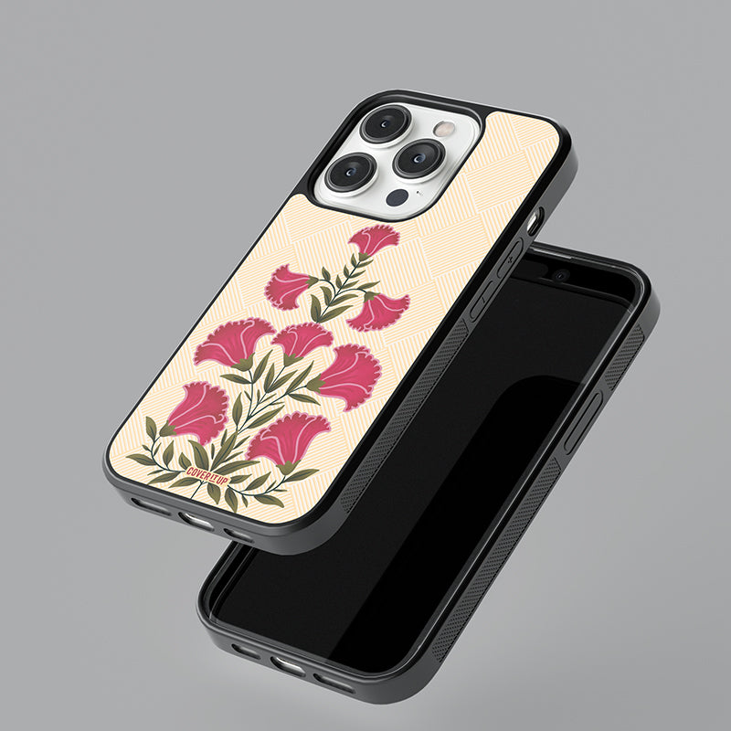 Royal Motif Single Flower Glass Case