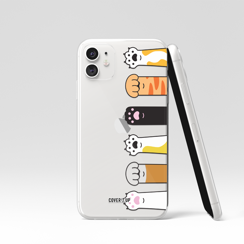 Cat Paw Prints Clear Silicone Case