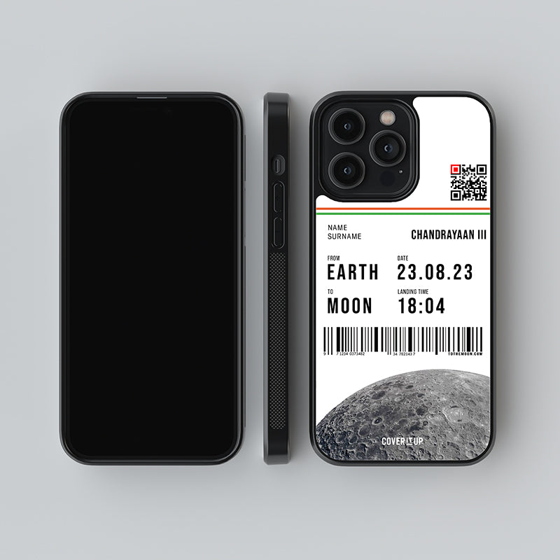 Custom Your Chandrayaan Boarding Pass Glass Case