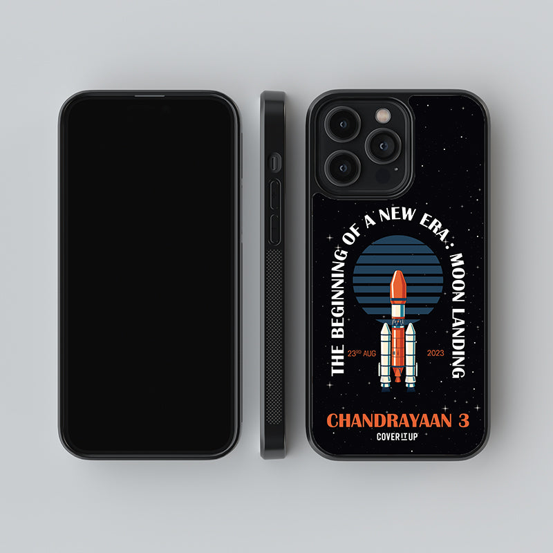Chandrayaan Moon Landing Text Glass Case
