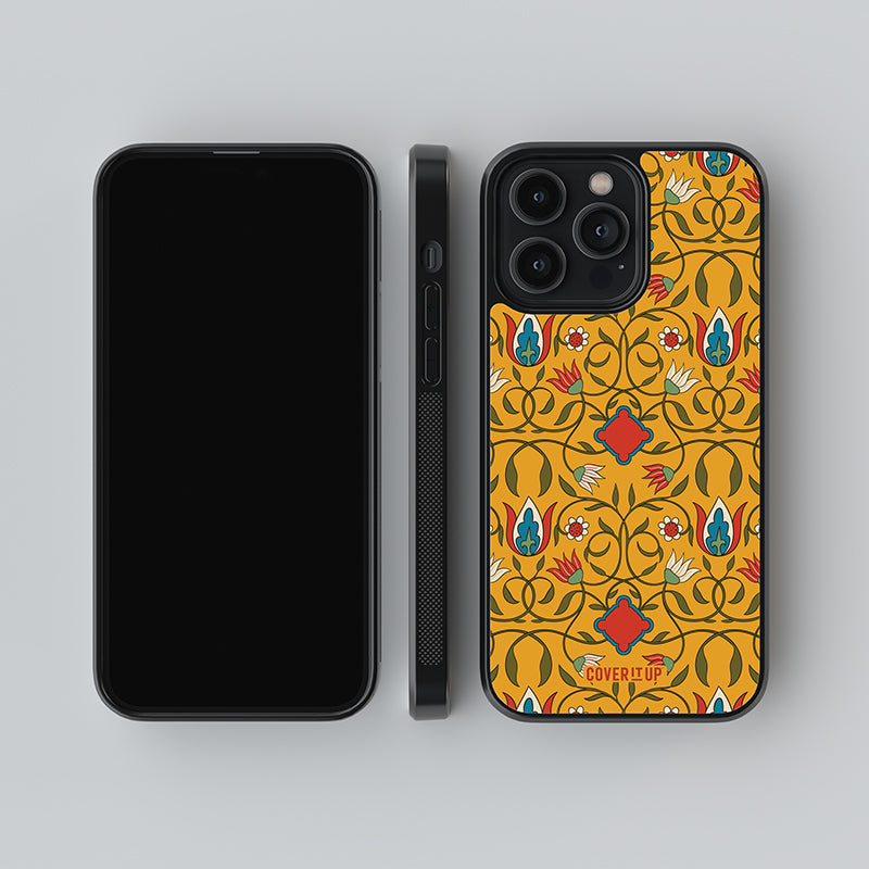 Jamdani Yellow Saree Glass Case