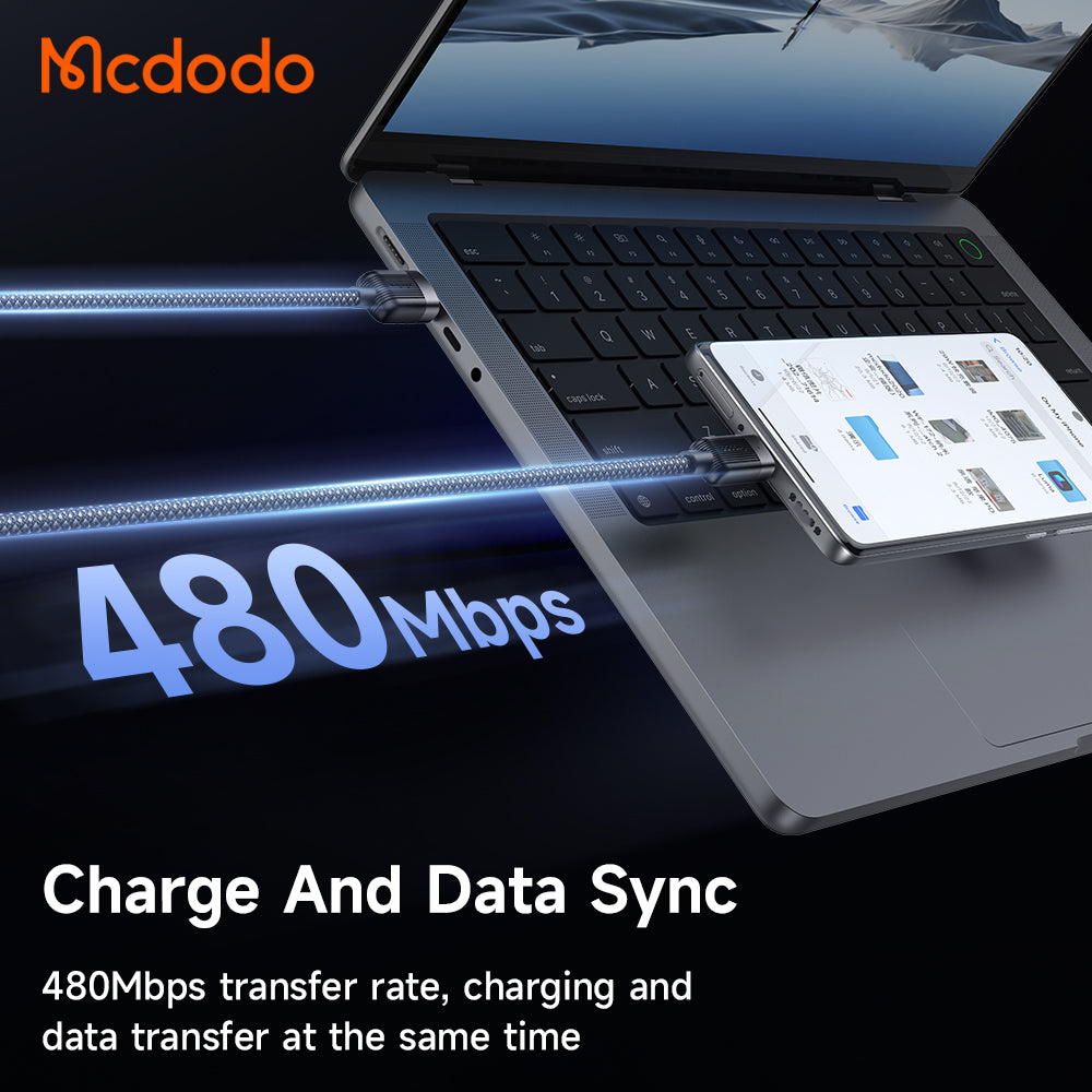 Mcdodo USB-A to USB-C 6A Magnetic Self-Winding Data Cable 1.2m
